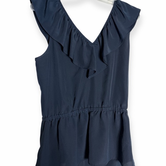MICHAEL Michael Kors Navy Ruffle Top - Picture 4 of 6